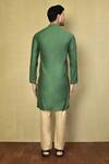 Shop_Arihant Rai Sinha_Green Cotton Plain Kurta With Pyjama _at_Aza_Fashions