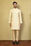 Shop_Arihant Rai Sinha_Cream Cotton Plain A-line Kurta Set _Online_at_Aza_Fashions