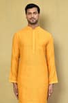 Arihant Rai Sinha_Gold Cotton Striped Kurta Set _Online_at_Aza_Fashions