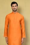 Arihant Rai Sinha_Orange Cotton Plain Solid Kurta Set_Online_at_Aza_Fashions