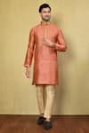 Buy_Arihant Rai Sinha_Red Dobby Kurta Set _at_Aza_Fashions