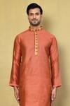 Buy_Arihant Rai Sinha_Red Dobby Kurta Set _Online_at_Aza_Fashions