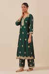 Buy Ikshita Choudhary Green Chanderi Silk, Tissue, Organza Beads, Sequins, Cut Work, Floral Kurta Set Online at Aza Fashions Buy_Ikshita Choudhary_Green Chanderi Silk, Tissue, Organza Beads, Sequins, Cut Work, Floral Kurta Set _Online_at_Aza_Fashions