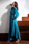 Buy_Kavya Singh Kundu_Blue Juno Handwoven Mulberry Silk Dress_Online_at_Aza_Fashions