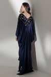 Shop_Kavya Singh Kundu_Blue Handwoven Mulberry Silk Embroidered Yoke Sequins Talia Kaftan _at_Aza_Fashions