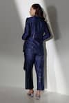 Shop_Kavya Singh Kundu_Blue Handwoven Mulberry Silk Hand Portia Blazer With Trouser _at_Aza_Fashions