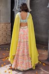 Shop_Elena Singh_Multi Color Crepe Printed Abstract Sweetheart Fitri Tiered Lehenga And Blouse Set _at_Aza_Fashions