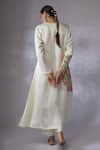 Shop_Shreeka_Ivory Organza, Linen, Satin Crystals, Floral Side Kurta Pant Set _at_Aza_Fashions