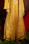 Shreeka_Yellow Silk Crepe Embroidered Floral Jacket Sequin Embellished Palazzo Set _Online_at_Aza_Fashions