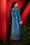 Shop_Shreeka_Blue Georgette, Crepe, Silk Sequins, Embroidery Geometric Jacket With Anarkali _at_Aza_Fashions