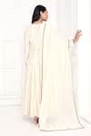 Shop Komal Shah Off White Chanderi Beads, Mirrors Round Neck Floral Sequin Anarkali With Dupatta at Aza Fashions Shop_Komal Shah_Off White Chanderi Beads, Mirrors Round Neck Floral Sequin Anarkali With Dupatta _at_Aza_Fashions