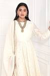 Buy Komal Shah Off White Chanderi Beads, Mirrors Round Neck Floral Sequin Anarkali With Dupatta Online at Aza Fashions Buy_Komal Shah_Off White Chanderi Beads, Mirrors Round Neck Floral Sequin Anarkali With Dupatta _Online_at_Aza_Fashions