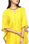 Buy_Komal Shah_Yellow Chanderi Embroidery Round Neck Floral Hand Kaftan With Gharara _Online_at_Aza_Fashions