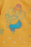 Buy_Tiber Taber_Yellow Cotton Lace, Embroidery Ganesha Kurta And Dhoti Pant Set _Online