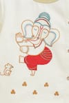 Buy_Tiber Taber_Cream Cotton Lace Ganesha Thread Embroidered Kurta Set _Online