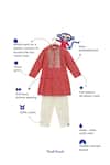 Tiber Taber_Red Cotton Gota Patti, Embroidery Bandhani Print Kurta Set _Online_at_Aza_Fashions