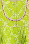 Buy_Tiber Taber_Green Cotton Printed And Embellished Bandhani & Peplum Kurta & Salwar Set _Online