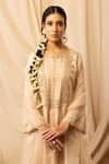 DEEPIKA CHOPRA_Gold Kurta Pure Tissue Chanderi Embroidered Zardosi Desert Dreams Salwar Set_Online_at_Aza_Fashions