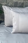 Shop_Sadyaska_Grey 100% Cotton Pinstripes Bedsheet Set _at_Aza_Fashions