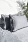 Buy_Sadyaska_Grey 100% Cotton Plain Bedsheet With Tri-pleated Pillow Covers Set _at_Aza_Fashions