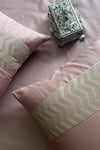 Sadyaska_Pink Cotton Rich Embroidered Pastel Bedsheet With Pillow Covers Set _Online_at_Aza_Fashions