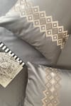 Sadyaska_Grey Cotton Rich Embroidered Bedsheet And Diandra Pattern Pillow Covers Set _Online_at_Aza_Fashions