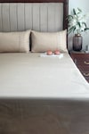 Buy_Sadyaska_Beige Cotton Rich Diandra Bedsheet Set_at_Aza_Fashions