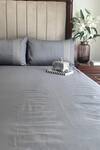Buy_Sadyaska_Grey Cotton Rich Lisse Solid Bedsheet Set_at_Aza_Fashions
