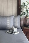 Shop_Sadyaska_Grey Cotton Rich Lisse Solid Bedsheet Set_at_Aza_Fashions