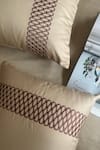 Sadyaska_Beige Cotton Rich Lisse Solid Bedsheet Set_Online_at_Aza_Fashions