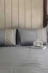 Buy_Sadyaska_Grey Cotton Rich Maroc Solid Bedsheet Set_Online_at_Aza_Fashions