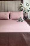 Buy_Sadyaska_Pink Cotton Rich Maroc Plain Bedsheet Set_at_Aza_Fashions