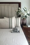 Shop_Sadyaska_Ivory Cotton Rich Zenith Plain Bedsheet Set_at_Aza_Fashions