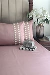 Shop_Sadyaska_Pink Cotton Rich Zenith Plain Bedsheet Set_at_Aza_Fashions