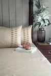 Shop_Sadyaska_Beige Cotton Rich Zenith Solid Bedsheet Set_at_Aza_Fashions