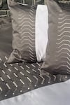 Sadyaska_Grey 100% Cotton Thread Embroidered Elvis Bedsheet Set_Online_at_Aza_Fashions