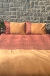 Buy_Sadyaska_Red 100% Cotton Thread Embroidered Speckle Work Bedsheet Set_at_Aza_Fashions