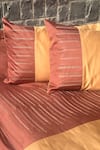 Buy_Sadyaska_Red 100% Cotton Thread Embroidered Speckle Work Bedsheet Set_Online_at_Aza_Fashions