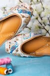 Kasually Klassy_Multi Color Cut Dana Love Birds Embroidered Juttis _Online_at_Aza_Fashions