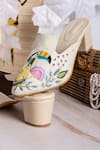 Shop_Kasually Klassy_Multi Color Cut Dana Bird Thread Embroidered Mules _at_Aza_Fashions