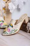 Kasually Klassy_Multi Color Cut Dana Bird Thread Embroidered Mules _Online_at_Aza_Fashions