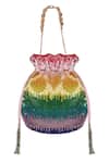 Lovetobag_Multi Color Embellished Dysis Tourmaline Rainbow Potli With Nina Handle_Online_at_Aza_Fashions