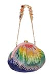 Buy_Lovetobag_Multi Color Embellished Dysis Tourmaline Rainbow Pouch With Nina Handle _at_Aza_Fashions