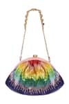 Lovetobag_Multi Color Embellished Dysis Tourmaline Rainbow Pouch With Nina Handle _Online_at_Aza_Fashions