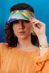 Buy_Lovetobag_Multi Color Embellished Dysis Tourmaline Rainbow Visor Cap_at_Aza_Fashions