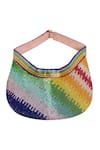 Lovetobag_Multi Color Embellished Dysis Tourmaline Rainbow Visor Cap_Online_at_Aza_Fashions
