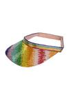 Shop_Lovetobag_Multi Color Embellished Dysis Tourmaline Rainbow Visor Cap_Online_at_Aza_Fashions