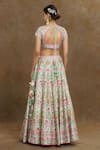 Shop_Samyukta Singhania_Green Lehenga And Blouse Silk Embroidered Mirror Scoop Floral Garden Bridal Set _at_Aza_Fashions