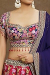 Shop_Samyukta Singhania_Multi Color Lehenga And Blouse Silk Embroidered Sequins Flower Bloom Bridal Set_Online_at_Aza_Fashions