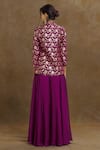 Shop_Samyukta Singhania_Purple Top And Jacket Silk Floral Jacket Notched Lapel Patter & Palazzo Set _at_Aza_Fashions